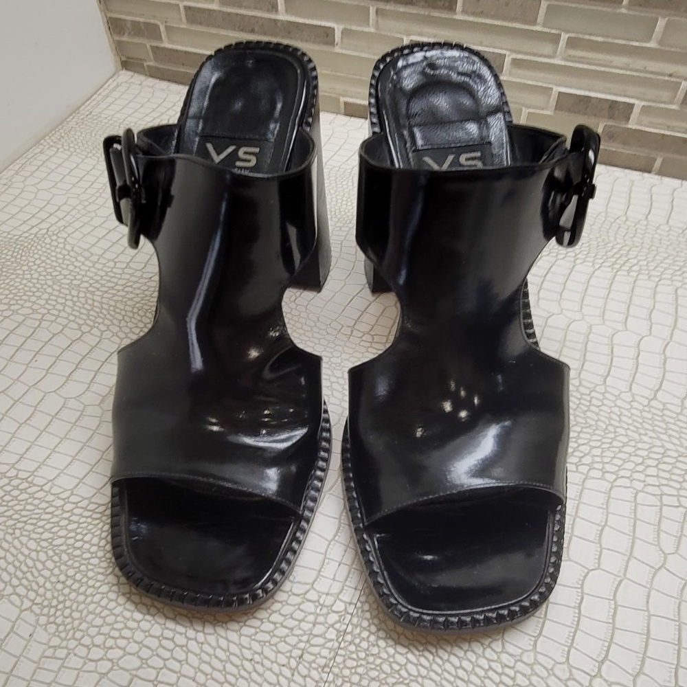 💋Via Spiga Black Open Toe Sandal*USED